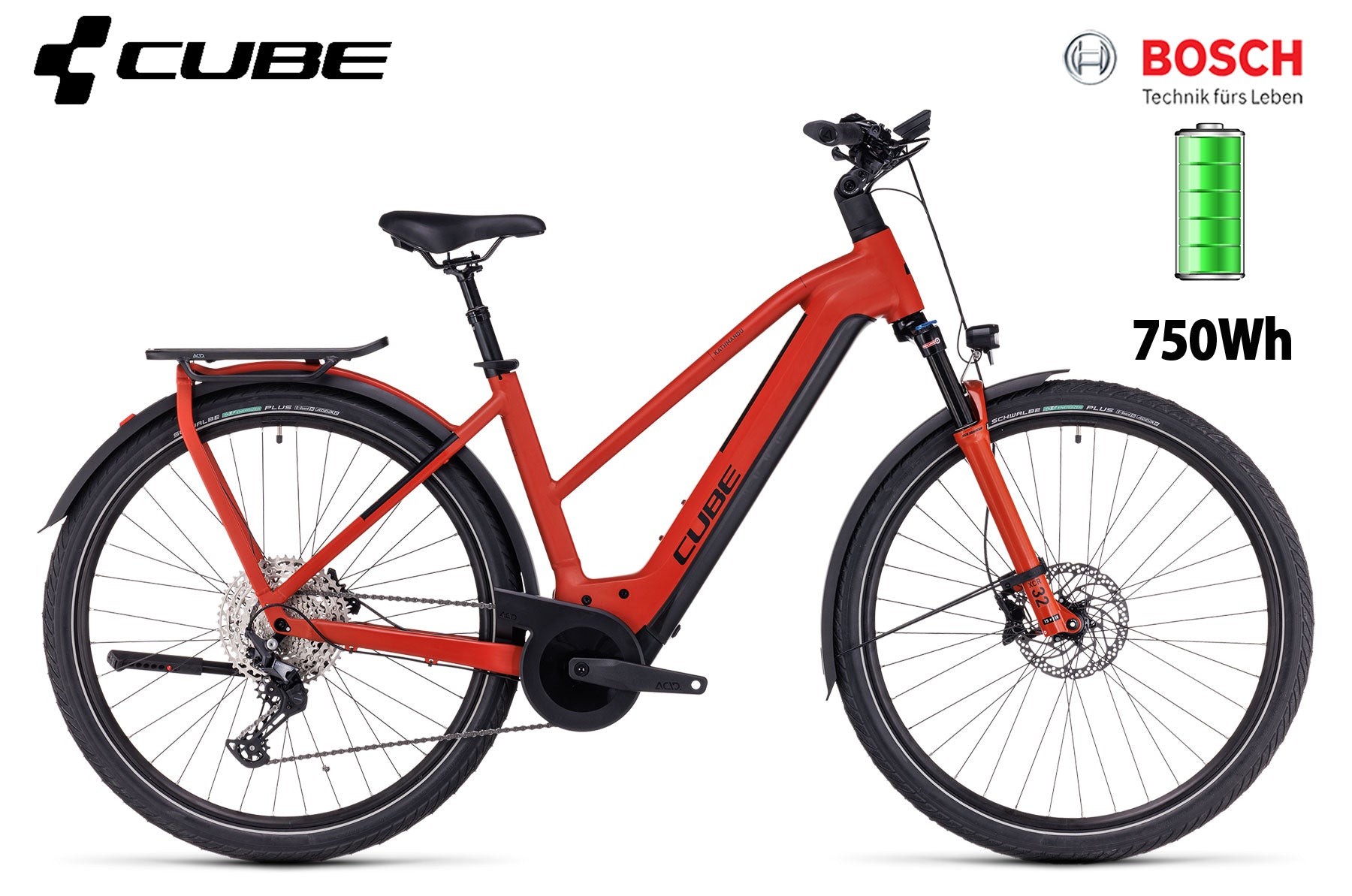 Cube Kathmandu Hybrid EXC 750 red´n´black