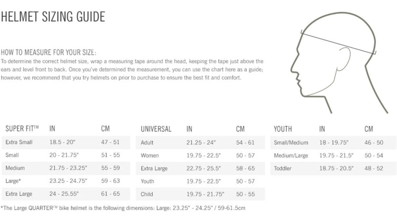 Giro chronicle size online chart